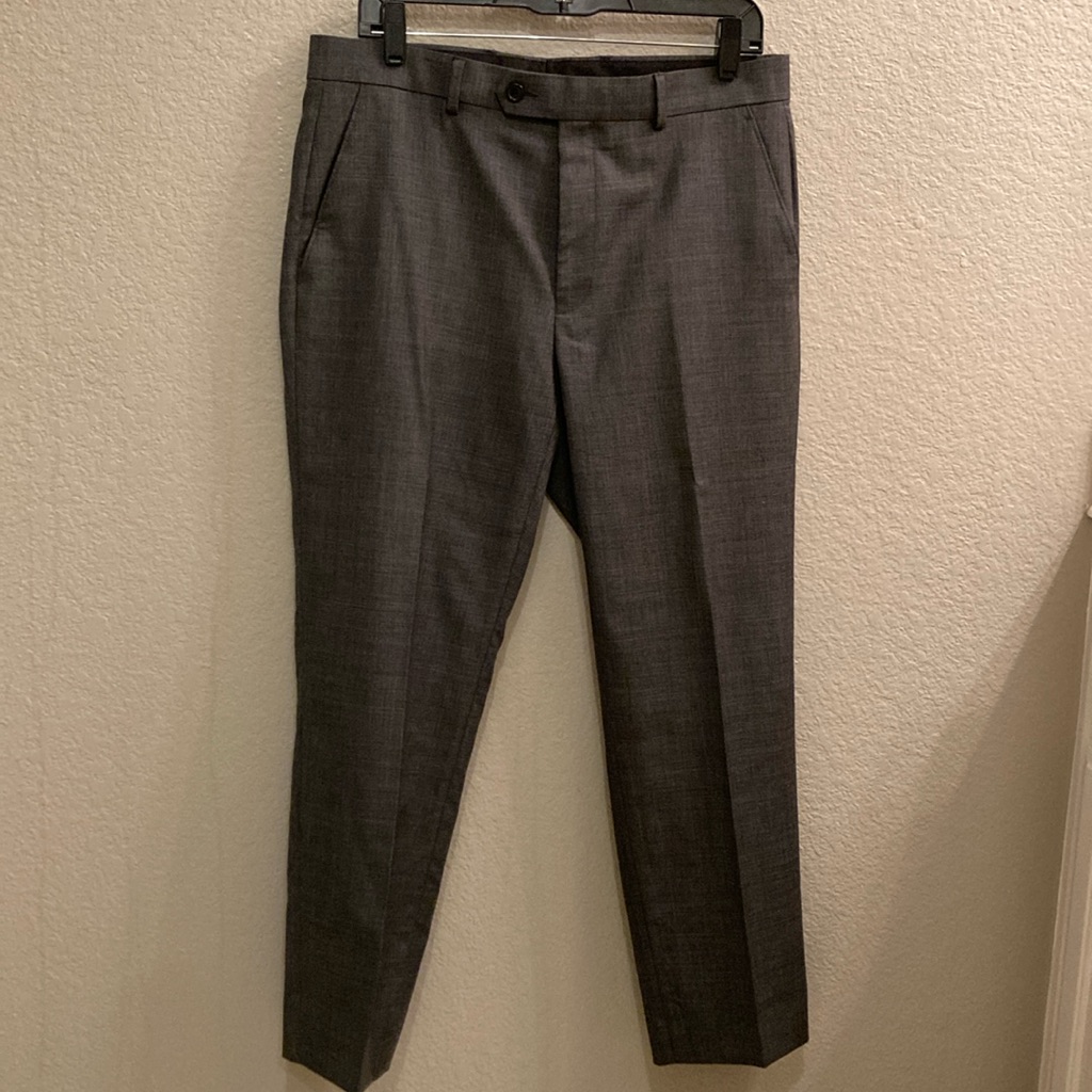 Ralph Lauren Wool Grey Dress Pants: Excellent Condition 34x27